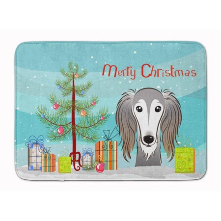 Carolines Treasures Christmas Tree and Saluki Machine Washable Memory Foam Mat BB1601RUG